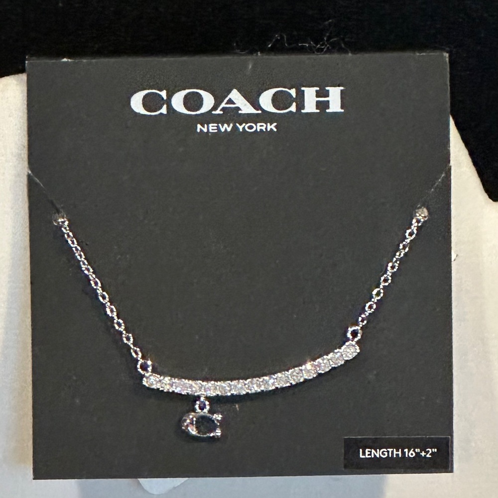 Coach Silver Necklace with Sparkling Accents